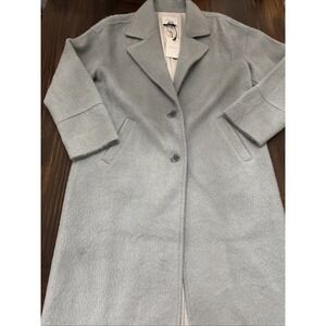 GREYLIN By Anthropologie NEW Wool Blend Dusty Blue Brushed Coat Size S NWT